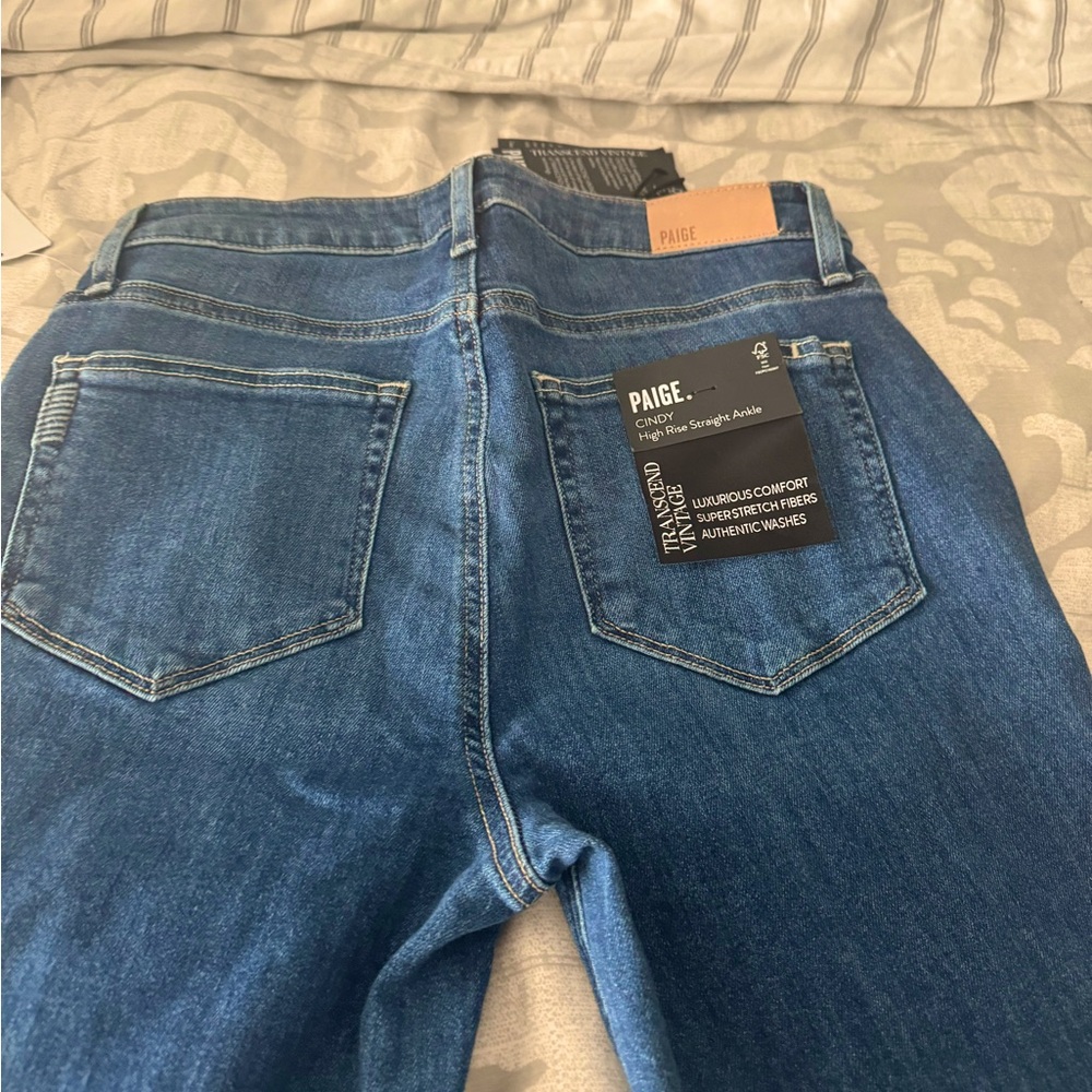Paige denim, Cindy High Rise Straight Ankle Jeans.